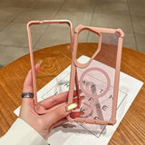 Transparent Glitter Magnetic 2in1 Airbag Shockproof Case For Samsung