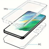 360° Front+Back Full Body Transparent TPU+PC Phone Case For Samsung