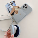 Fashion Card & Coin Pocket Crossbody Leather Case for iPhone