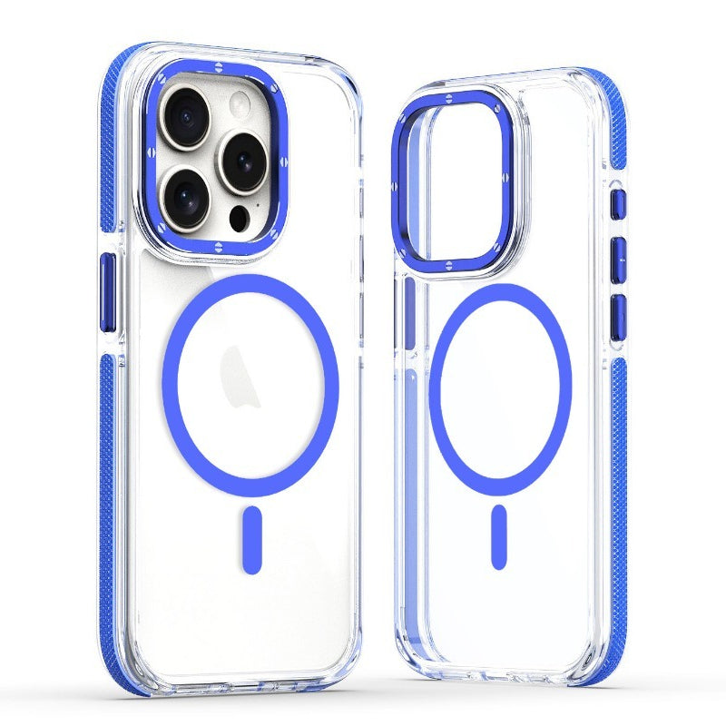 Two-Tone Transparent Magnetic Shockproof Phone Case for IPhone