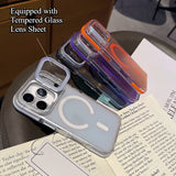 Laser Gradient Magnetic Case with Lens Kickstand for iPhone