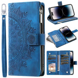 Leather Flip Wallet Embossing Phone Case for Samsung