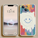Silicone Graffiti Smile Magsafing Case for iPhone