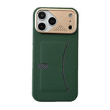Plaid Card Pocket AI Button Cooling Hard Case for iPhone