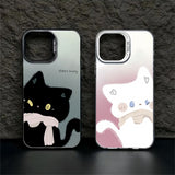 Cute Cat Matte Laser Phone Case for iPhone