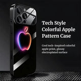 Tech Style Colorful Apple Pattern Electroplated Case for iPhone