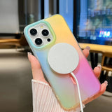 Rainbow Gradient Laser Magnetic Matte Phone Case For iPhone