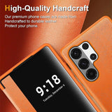 Leather LED View Flip Shockproof Case For Samsung