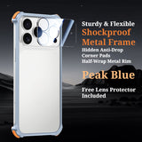Airbag Shockproof Metal Frame Case with Lens Film for iPhone
