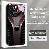 Cool Mecha‑Style Black Electroplated Case for iPhone