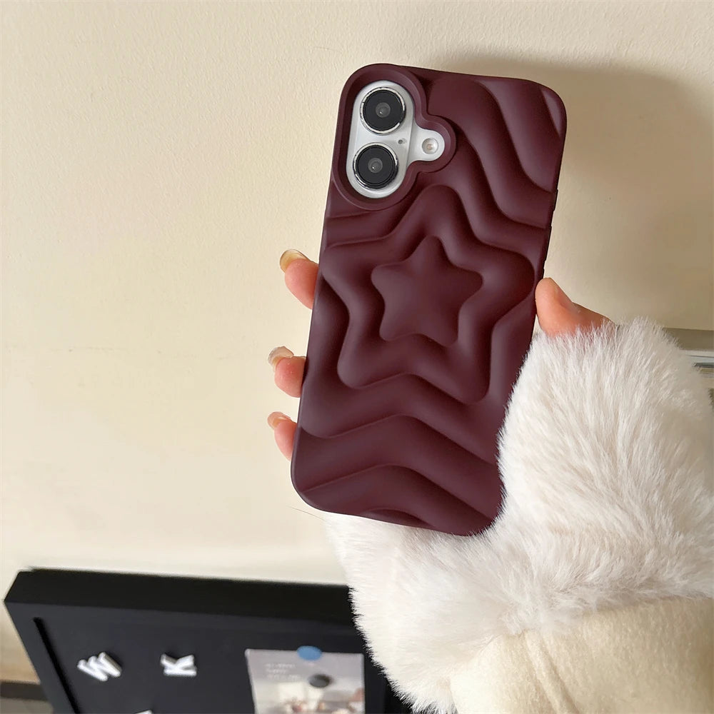 3D Luxury Matte Star Phone Case For iPhone