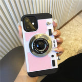 3D Retro Camera Lanyard Phone Case For iPhone