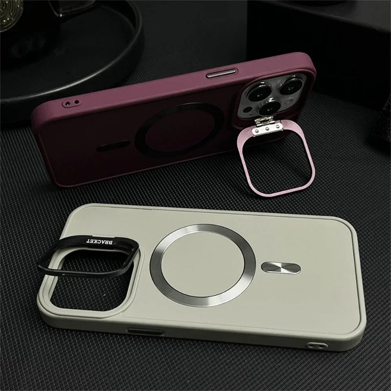 Magnetic Camera Bracket Matte Case for iPhone
