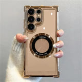 Plating Magnetic Wireless Charge Camera Case For Samsung