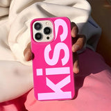 Personalized English Letters Kiss Simple Soft Case For iPhone