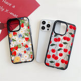 Cute Red Flower Cherry Painting Phone Case For iPhone