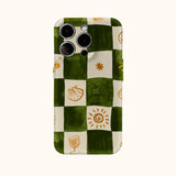 Green & Orange Check Double-layer Back Phone Case for IPhone