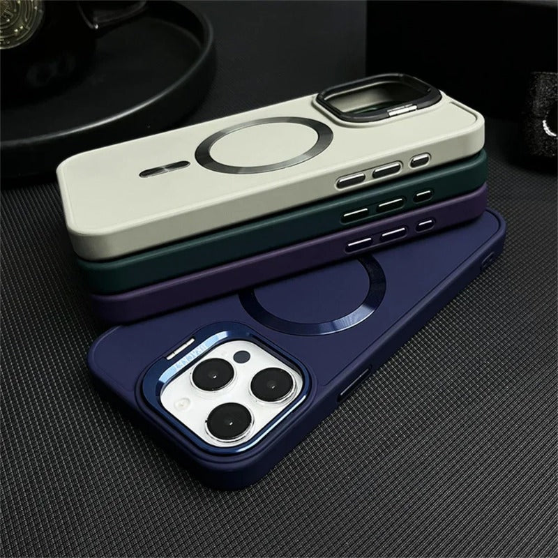 Magnetic Camera Bracket Matte Case for iPhone