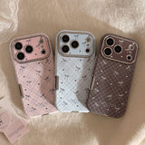 Vintage Plaid Bow Leather Soft Full Wrap Case for iPhone