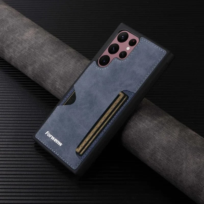 Retro Card Leather Phone Case for Samsung