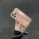 Fashion Leather Handheld Card Holder Case for iPhone