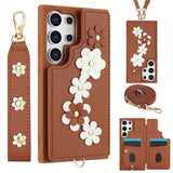 Crossbody Leather Rope Wallet Wrist Strap Phone Case for iPhone and Samsung