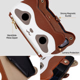 Cute Raccoon Leather Cross-Body Wallet Phone Case For IPhone