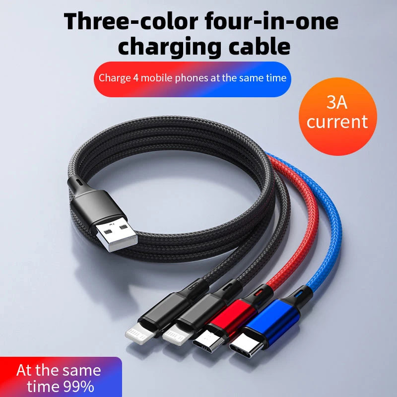 4 In 1/ 3 In 1 Micro USB Type C Fast Charging Cable