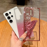 Butterfly Bracket Holder Glitter Phone Case for Samsung