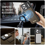 Leather Wallet Magnetic Charging Case for iPhone
