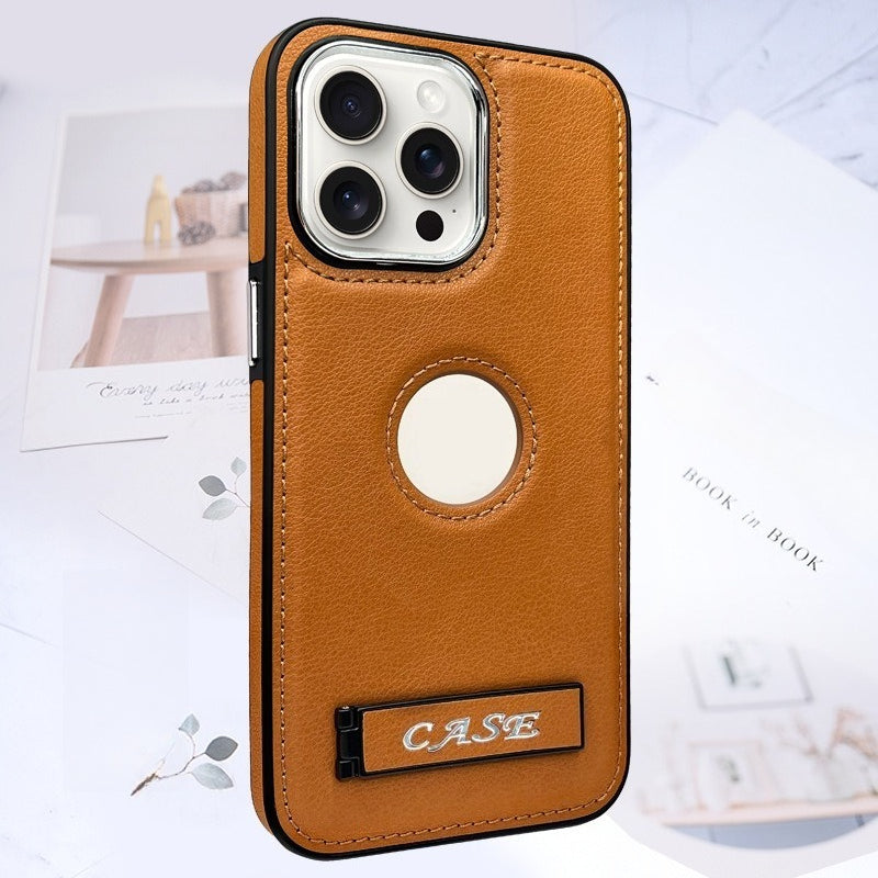 Faux Leather Shockproof Phone Case with Stand for IPhone