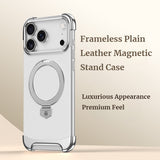 Frameless Plain Leather Magnetic Stand Case for iPhone