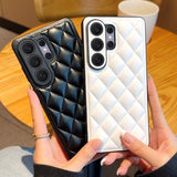 Elegant Leather Quilted Pattern Phone Case for Samsung