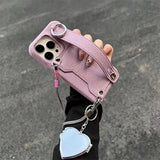 Fashion Leather Handheld Card Holder Case for iPhone