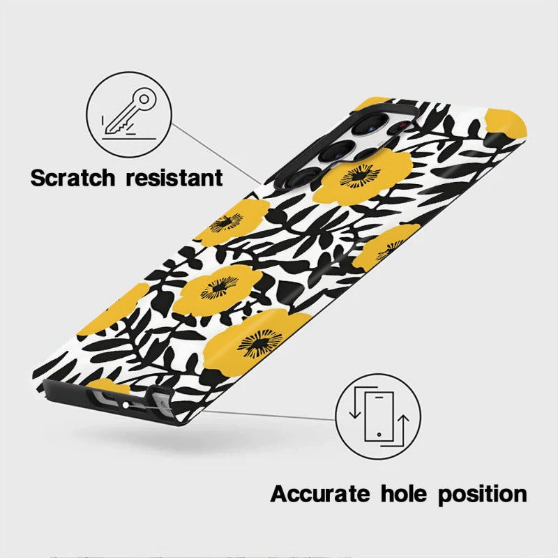 Yellow Flower Magnetic Phone Case for Samsung