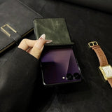 Vintage Waxed Leather Magnetic Shockproof Case for Samsung