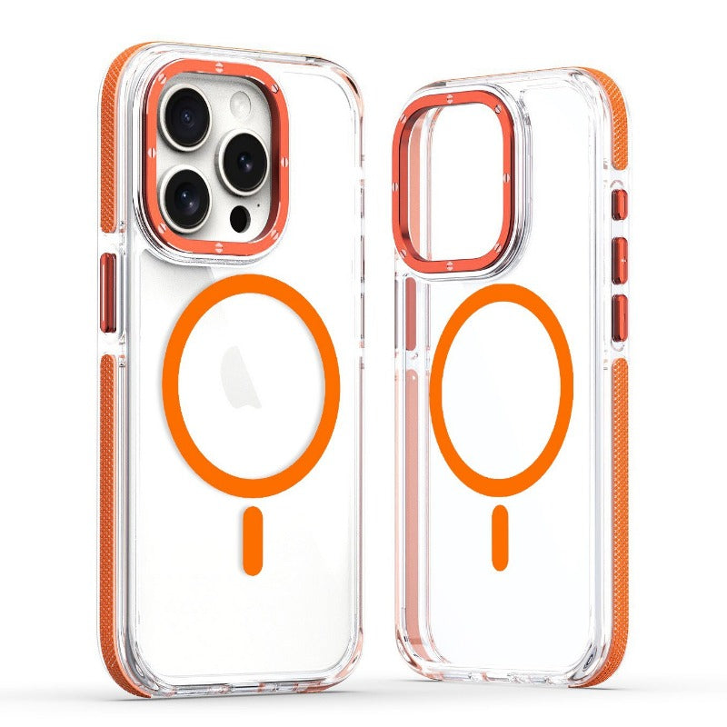 Two-Tone Transparent Magnetic Shockproof Phone Case for IPhone