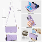 Leather Crossbody Zipper Wallet Phone Case for iPhone
