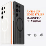 Corrugated Grating Anti-Slip Strip Magnetic Skin-Feel Phone Case for Samsung