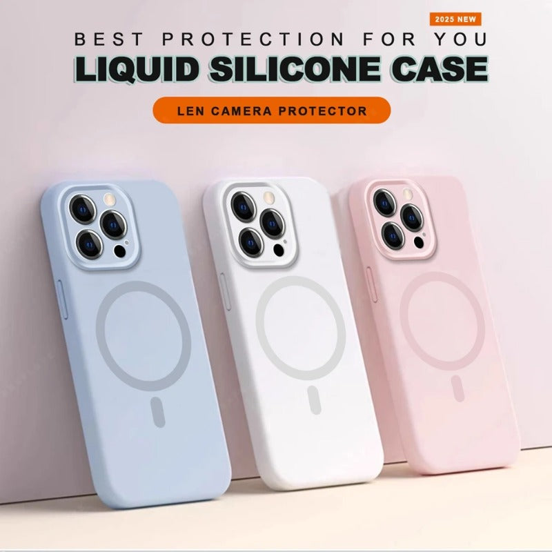 Liquid Silicone Lanyard Magnetic Phone Case For iPhone