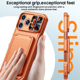 Sliding Window Card Wallet Shockproof Case for iPhone
