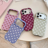 Polka-Dot Scalloped-Edge Shockproof Case for iPhone