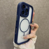 Luxury Matte Magnetic Shockproof Transparent Phone Case For iPhone