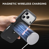 Leather Magnetic Charging Rotatable Kickstand Case for iPhone