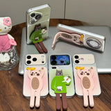 Cat Café Electroplated Rotating Stand Case for iPhone