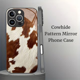 Cowhide Pattern Mirror Phone Case for iPhone