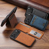 Magnetic Card Holder Leather Case for iPhone
