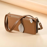 Leaf-Designed Leather Card Slot Lanyard Flip Case for Samsung