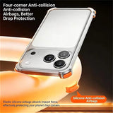 Airbag Shockproof Metal Frame Case with Lens Film for iPhone
