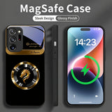 Dragon Head Pattern Magnetic Anti-Drop Liquid Glass Case for Samsung